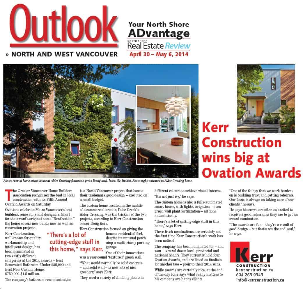 ovation awards Kerr Construction